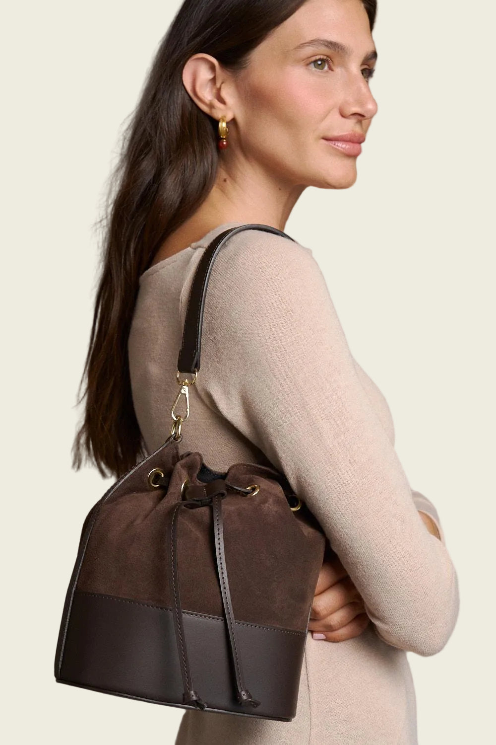 Lorenna Leather Bucket Bag