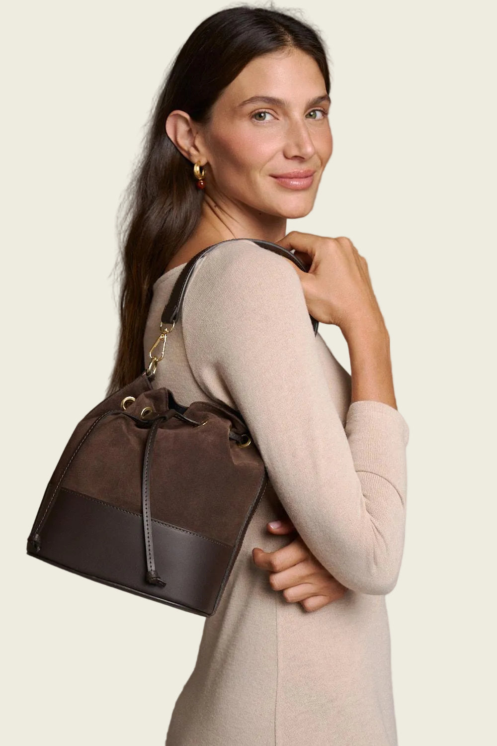 Lorenna Leather Bucket Bag