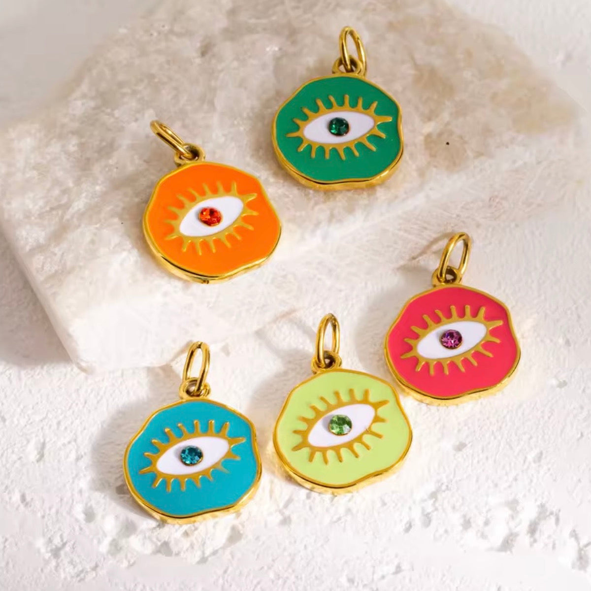 Orange Evil Eye Charm