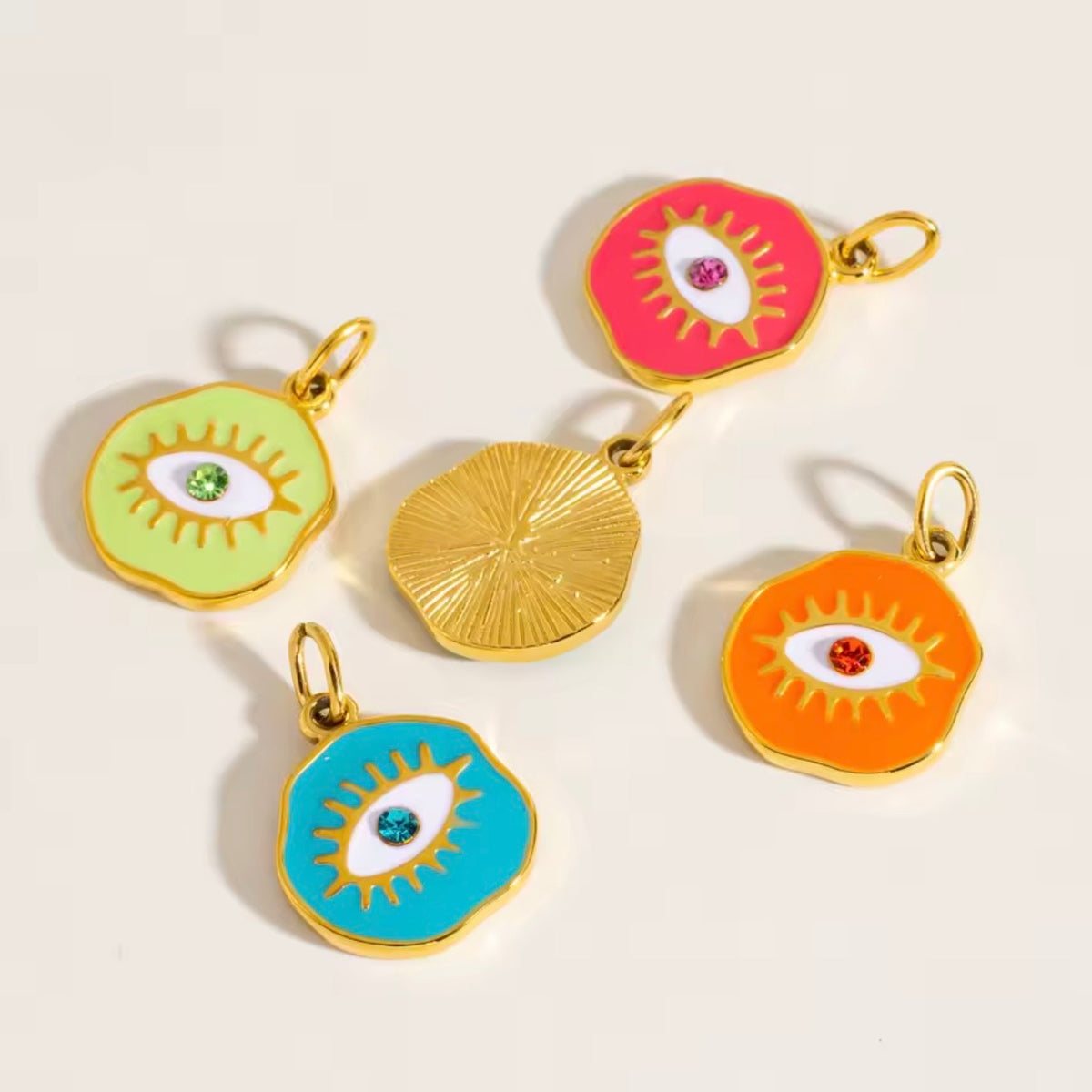 Orange Evil Eye Charm