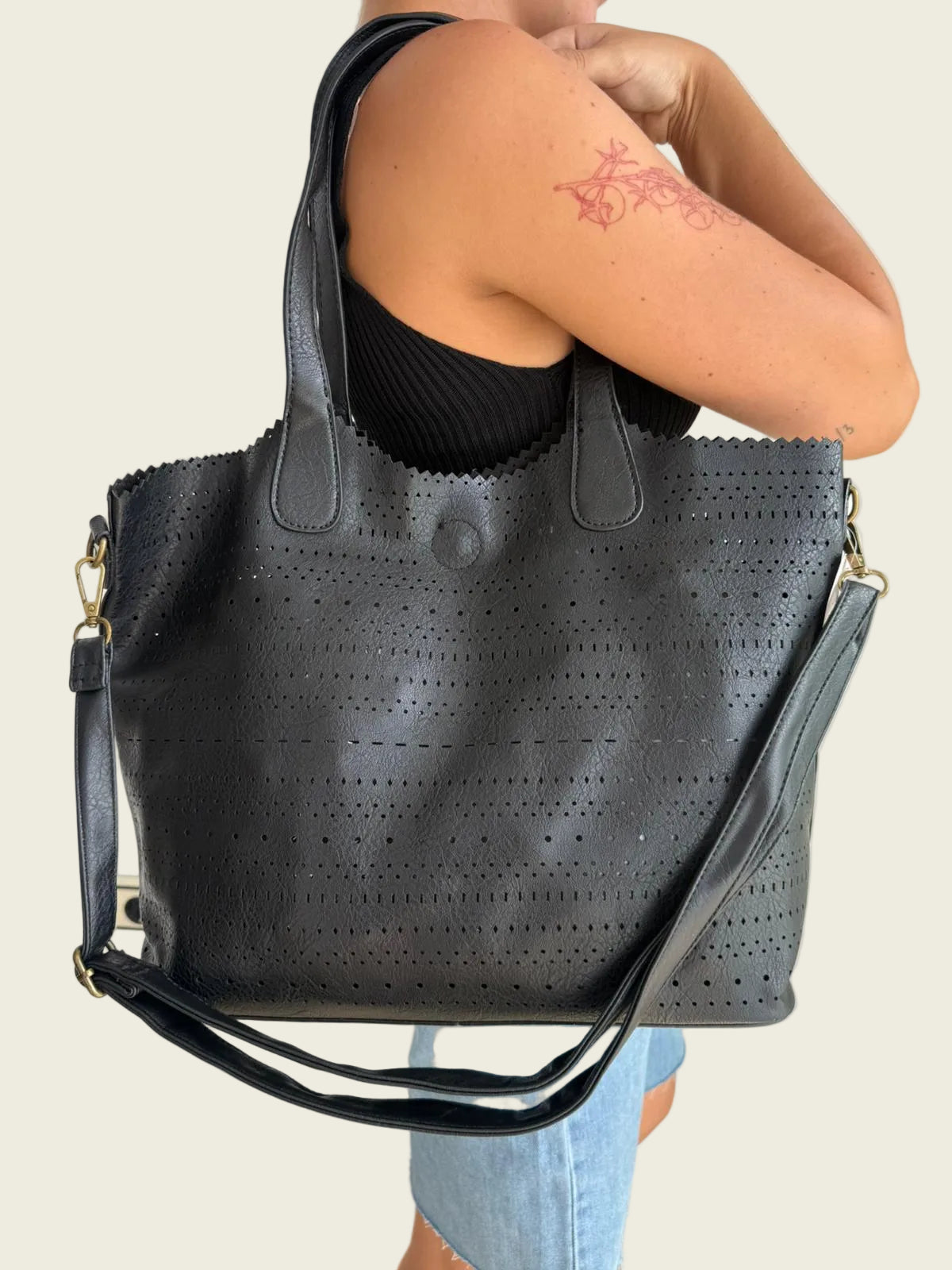 Black Sena Tote Bag