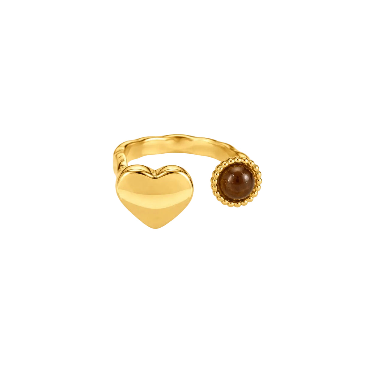Gold-Colored Stone Ring