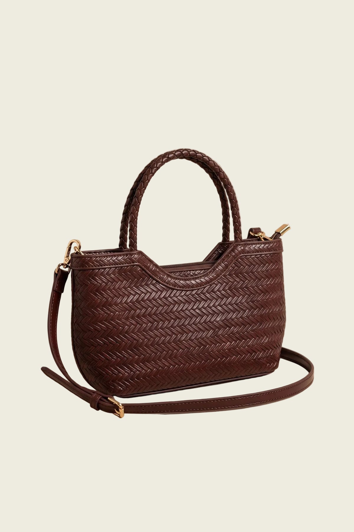 Elenis Woven Top Handle Bag