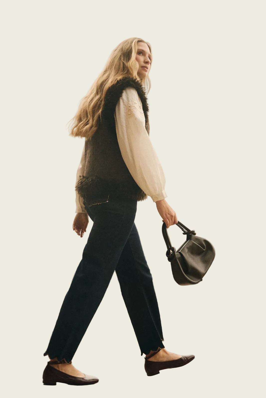 Olivia Gathered Leather Handbag