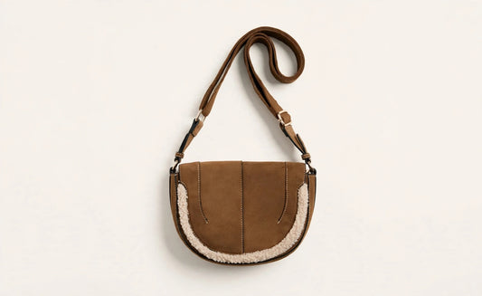 Kamil Shearling Trim Crossbody Bag