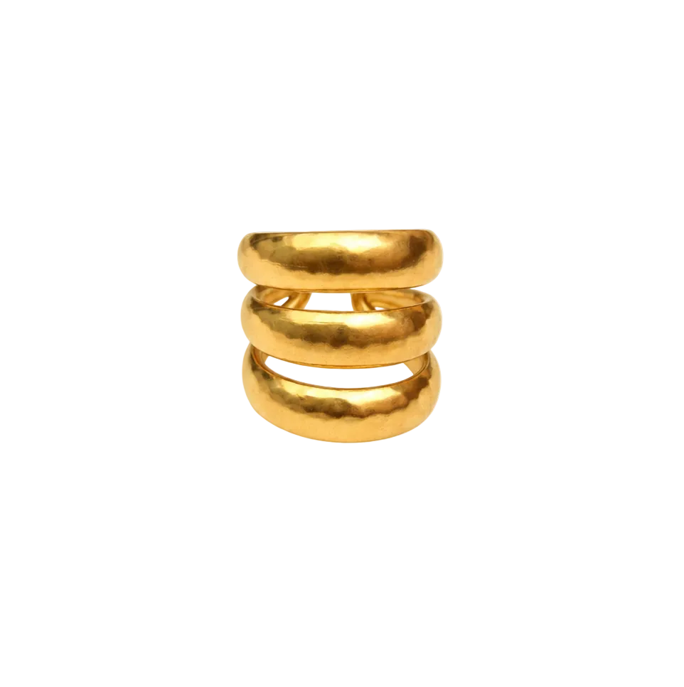 Gold Herringbone Ring