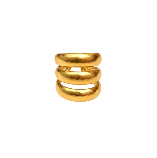 Gold Herringbone Ring