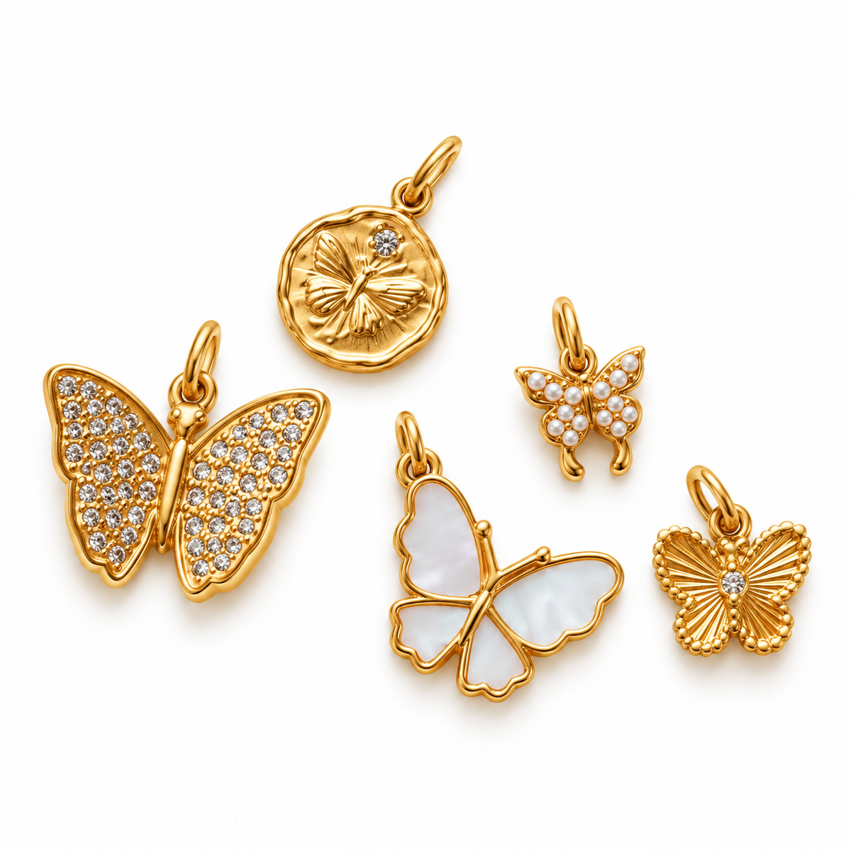Pearl Butterfly Charm