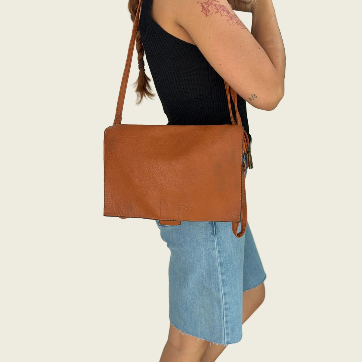 Alba Camel Crossbody Bag