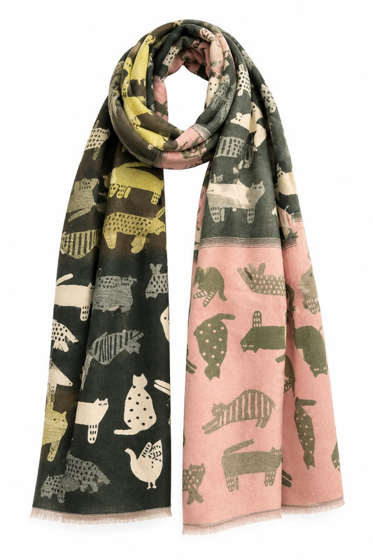 Green Kittens Scarf